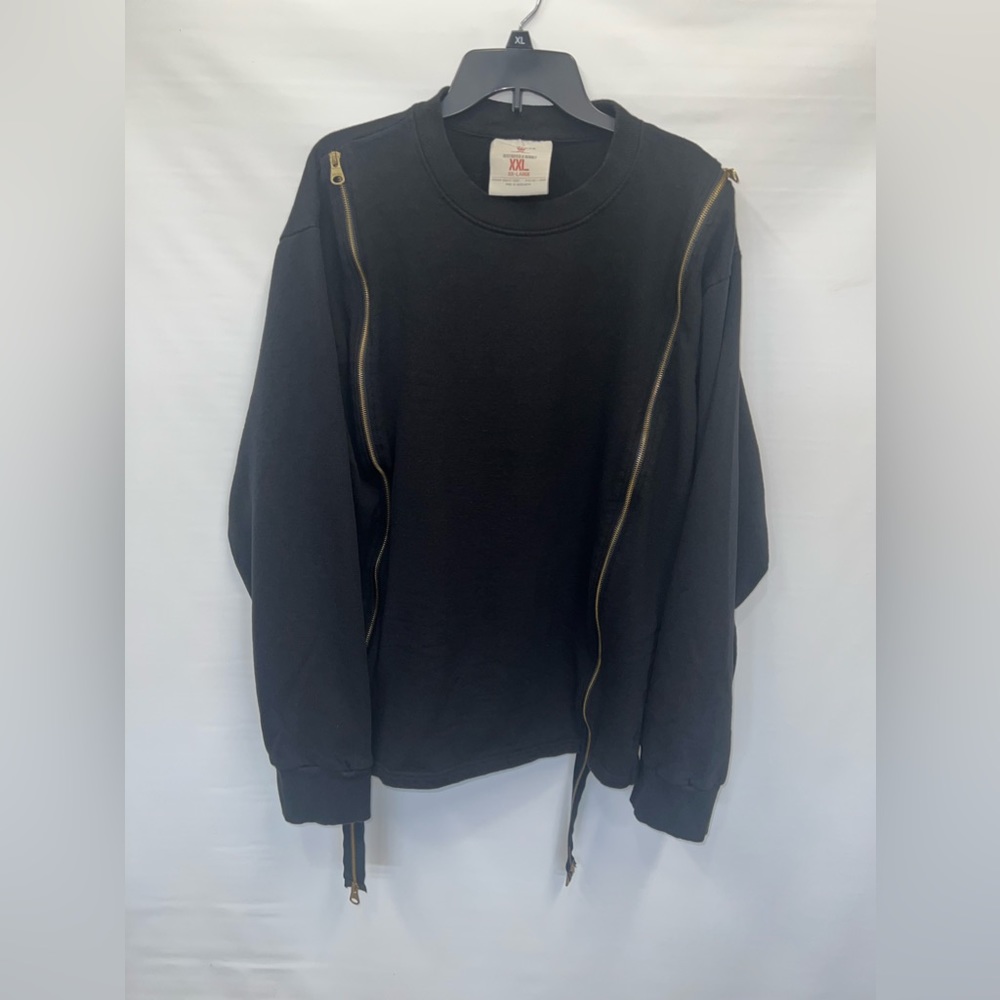 Decibel Sweatshirt Adult XXL Black Long Sleeve Duel Zipper Cotton Blend Mens